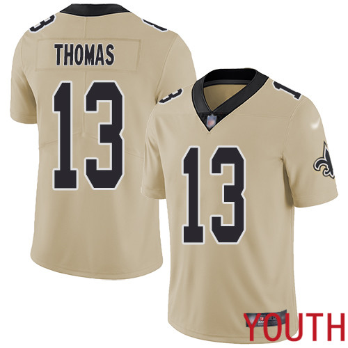 New Orleans Saints Limited Gold Youth Michael Thomas Jersey NFL Football #13 Inverted Legend Jersey->youth nfl jersey->Youth Jersey